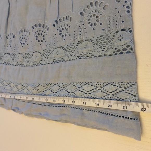 Sundance 100% Linen Pintuck & Crochet Tunic Blouse Tunic Size Small - Picture 9 of 11